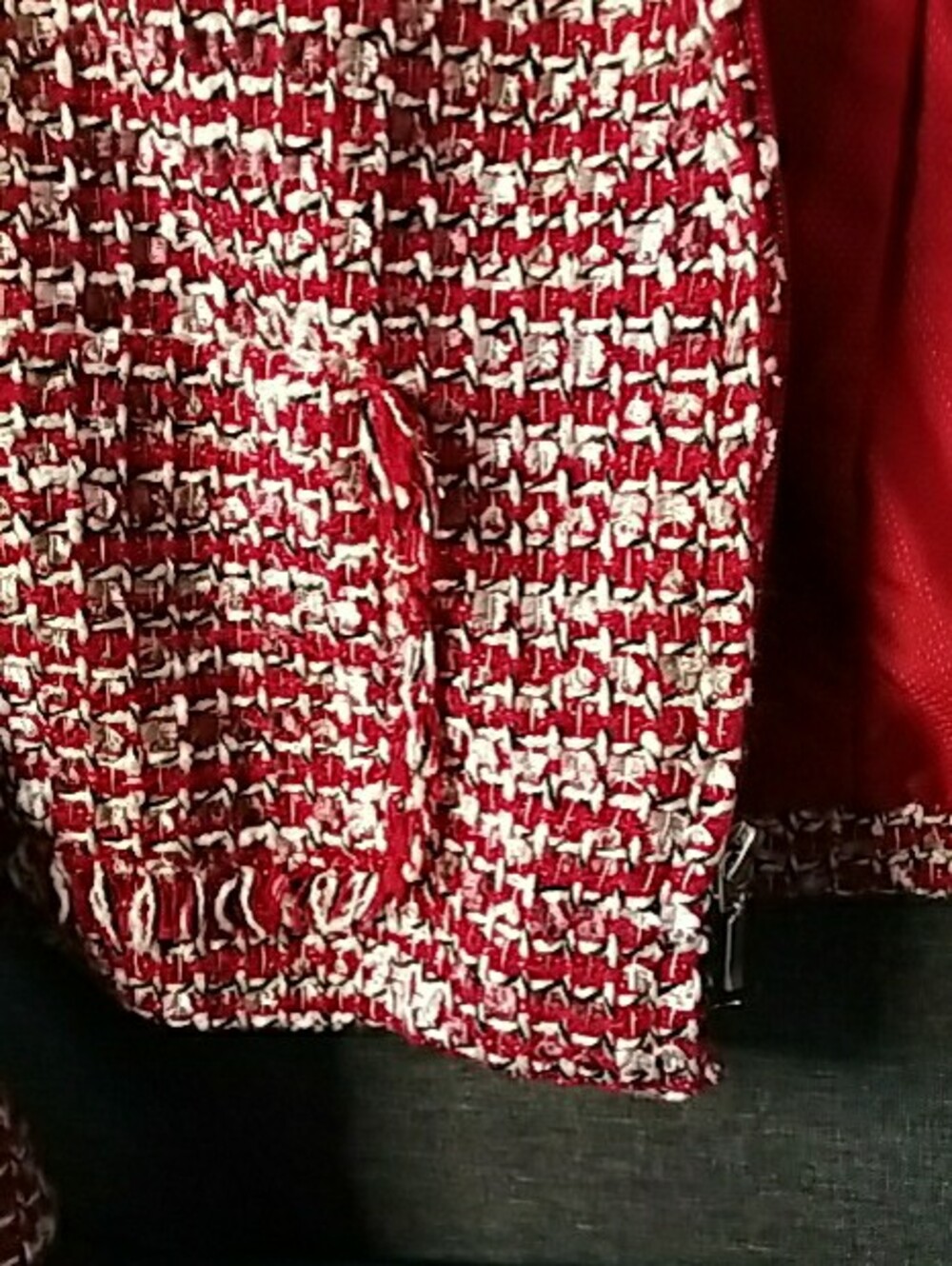 George Multi Color Zipper Tweed Blazer Jacket - Picture 9 of 13